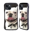 thumbnail image 1 of Head Case Designs Funny Animals Tongue Out Bulldog Hybrid Case Compatible with Apple iPhone 15, 1 of 7
