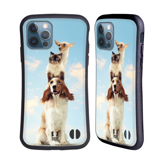 Head Case Designs Funny Animals Totem Animals On Rope Hybrid Case Compatible with Apple iPhone 12 / iPhone 12 Pro