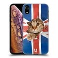 thumbnail image 1 of Head Case Designs Funny Animals Union Jack Peeping Cat Hard Back Case Compatible with Apple iPhone XR, 1 of 7