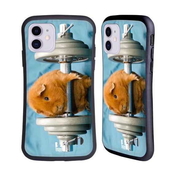 Head Case Designs Funny Animals Weightlifter Guinea Pig Hybrid Case Compatible with Apple iPhone 11