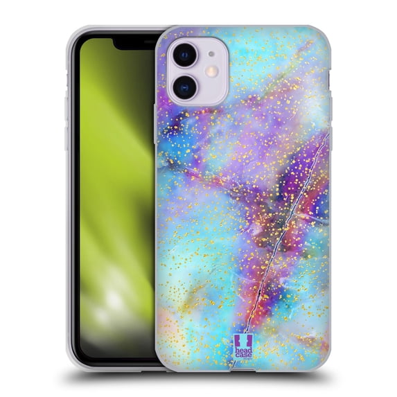 Head Case Designs Glittery Marble Prints Colours Soft Gel Case Compatible with Apple iPhone 11