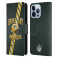 thumbnail image 1 of Head Case Designs NFL Green Bay Packers Logo Art Football Stripes Leather Book Wallet Case Cover For Apple iPhone 13 Pro, 1 of 6