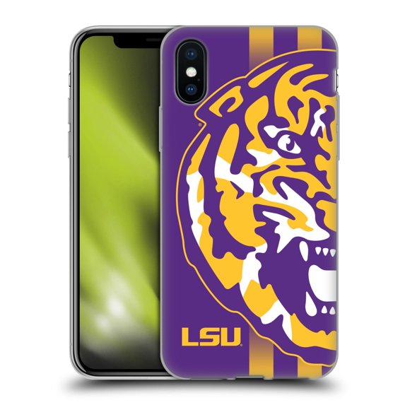 Head Case Designs Louisiana State University LSU LSU Art Tiger Graphics 2 Soft Gel Case for Apple iPhone X / iPhone XS