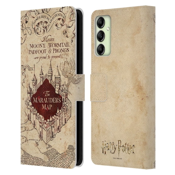 Head Case Designs Harry Potter Prisoner Of Azkaban II The Marauder's Map Leather Book Wallet Case Cover For Samsung Galaxy A14 5G