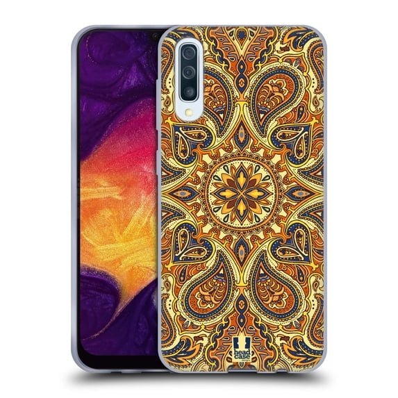 Head Case Designs Intricate Paisley Gold Soft Gel Case Compatible with Samsung Galaxy A50/A30s (2019)