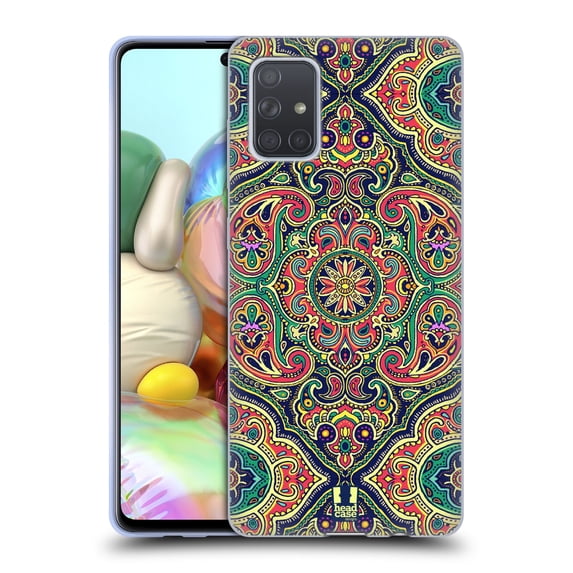 Head Case Designs Intricate Paisley Green Soft Gel Case Compatible with Samsung Galaxy A71 (2019)