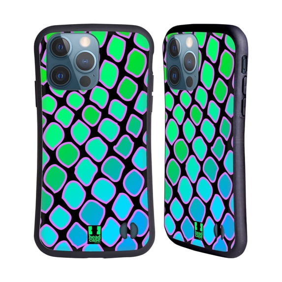 Head Case Designs Mad Prints Aqua Snake Hybrid Case Compatible with Apple iPhone 13 Pro