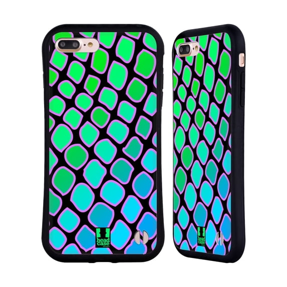Head Case Designs Mad Prints Aqua Snake Hybrid Case Compatible with Apple iPhone 7 Plus / iPhone 8 Plus