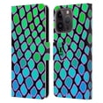 thumbnail image 1 of Head Case Designs Mad Prints Aqua Snake Leather Book Wallet Case Cover Compatible with Apple iPhone 15 Pro, 1 of 6