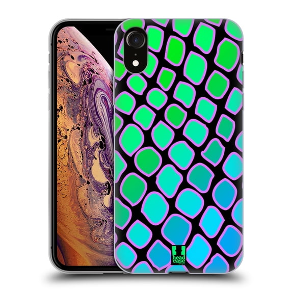 Head Case Designs Mad Prints Aqua Snake Soft Gel Case Compatible with Apple iPhone XR