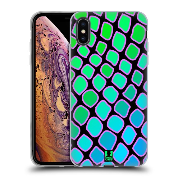 Head Case Designs Mad Prints Aqua Snake Soft Gel Case Compatible with Apple iPhone XS Max