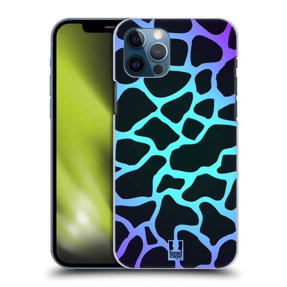 Head Case Designs Mad Prints Cyan Giraffe Hard Back Case Compatible with Apple iPhone 12 / iPhone 12 Pro