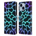 thumbnail image 1 of Head Case Designs Mad Prints Cyan Giraffe Leather Book Wallet Case Cover Compatible with Apple iPhone 14 Plus, 1 of 6