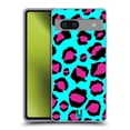 thumbnail image 1 of Head Case Designs Mad Prints Cyan Leopard Soft Gel Case Compatible with Google Pixel 7a, 1 of 7
