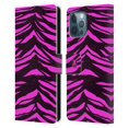 thumbnail image 1 of Head Case Designs Mad Prints Magenta Tiger Leather Book Wallet Case Cover Compatible with Apple iPhone 12 Pro Max, 1 of 6
