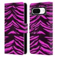 thumbnail image 1 of Head Case Designs Mad Prints Magenta Tiger Leather Book Wallet Case Cover Compatible with Google Pixel 8, 1 of 6