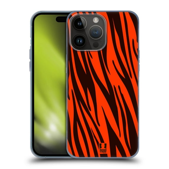 Head Case Designs Mad Prints Orange Tiger Soft Gel Case Compatible with Apple iPhone 15 Pro Max