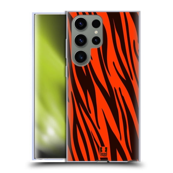 Head Case Designs Mad Prints Orange Tiger Soft Gel Case Compatible with Samsung Galaxy S23 Ultra 5G