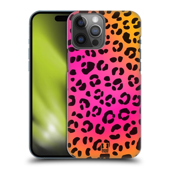 Head Case Designs Mad Prints Pink Leopard Hard Back Case Compatible with Apple iPhone 14 Pro Max