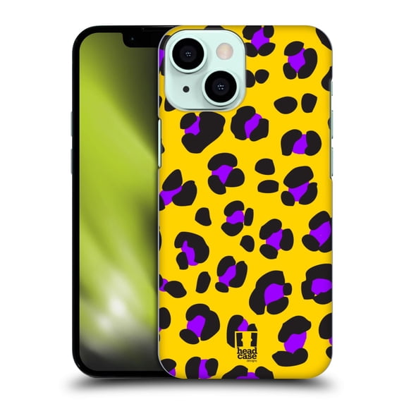 Head Case Designs Mad Prints Yellow Leopard Hard Back Case Compatible with Apple iPhone 13 Mini
