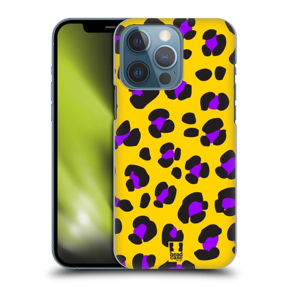 Head Case Designs Mad Prints Yellow Leopard Hard Back Case Compatible with Apple iPhone 13 Pro