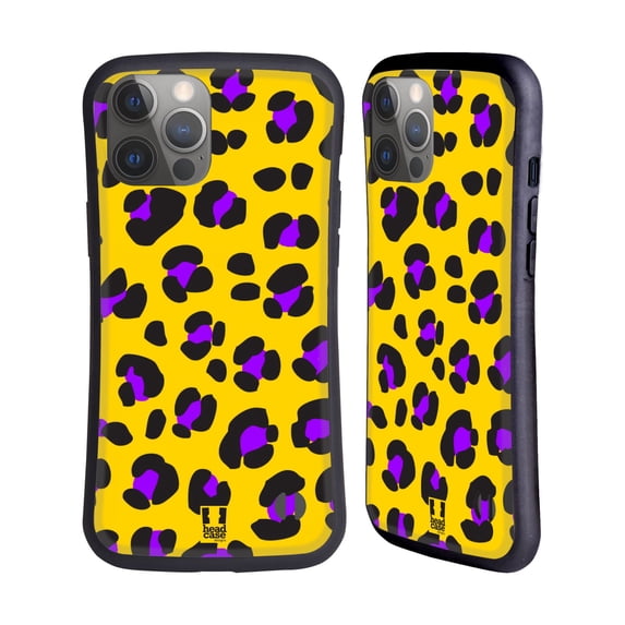 Head Case Designs Mad Prints Yellow Leopard Hybrid Case Compatible with Apple iPhone 14 Pro Max