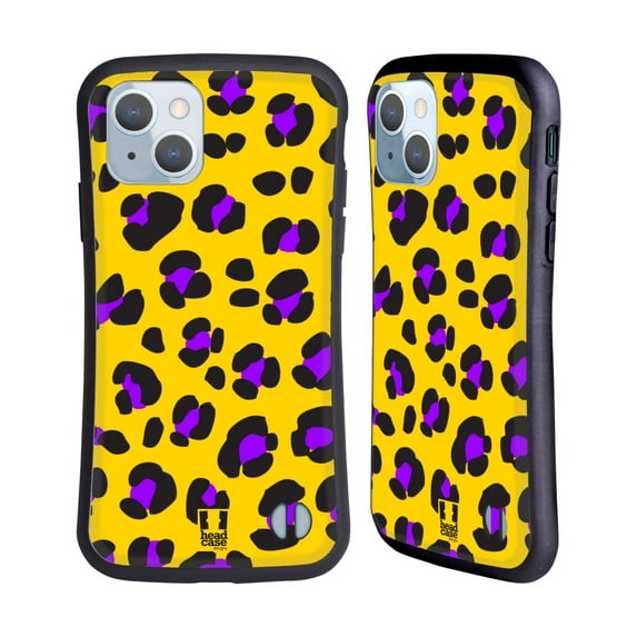 Head Case Designs Mad Prints Yellow Leopard Hybrid Case Compatible with Apple iPhone 14