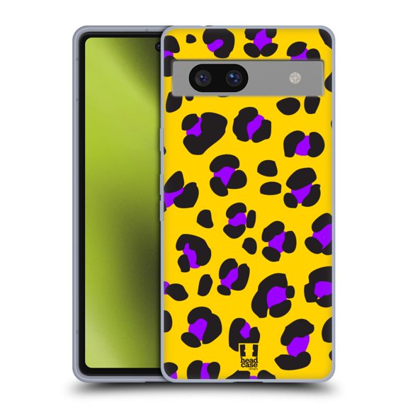Head Case Designs Mad Prints Yellow Leopard Soft Gel Case Compatible with Google Pixel 7a