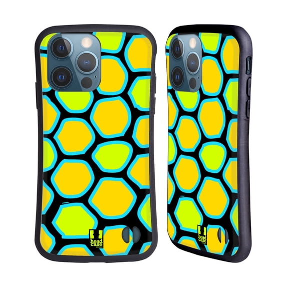 Head Case Designs Mad Prints Yellow Snake Hybrid Case Compatible with Apple iPhone 13 Pro