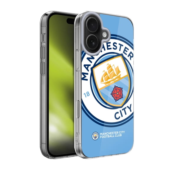 Head Case Designs Manchester City Man City FC 2017/18 Badge Oversized Soft Gel Case for Apple iPhone 17