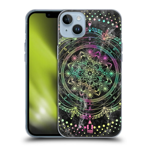 Head Case Designs Marbles And Mandala Pastels Soft Gel Case Compatible with Apple iPhone 14 Plus
