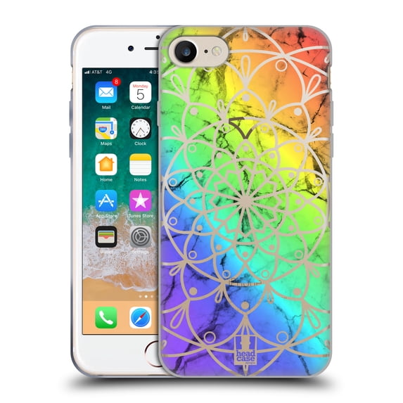Head Case Designs Marbles And Mandala Rainbow Soft Gel Case Compatible with Apple iPhone 7 / 8 / SE 2020 & 2022