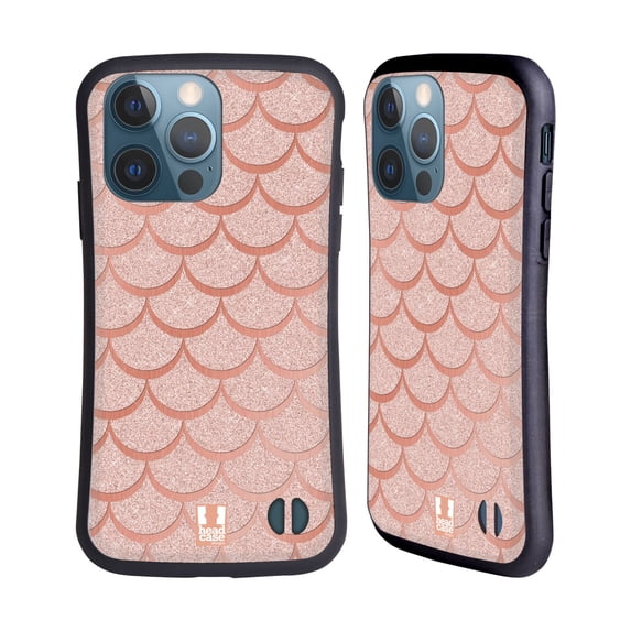 Head Case Designs Mermaid Scales Rose Gold Hybrid Case Compatible with Apple iPhone 13 Pro