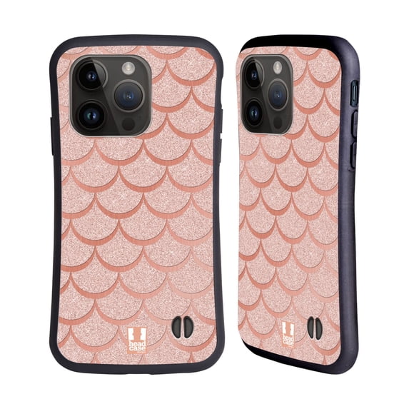 Head Case Designs Mermaid Scales Rose Gold Hybrid Case Compatible with Apple iPhone 15 Pro