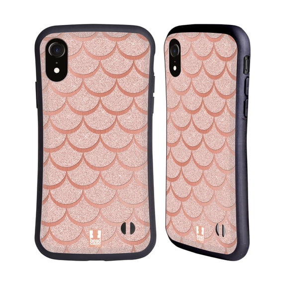 Head Case Designs Mermaid Scales Rose Gold Hybrid Case Compatible with Apple iPhone XR