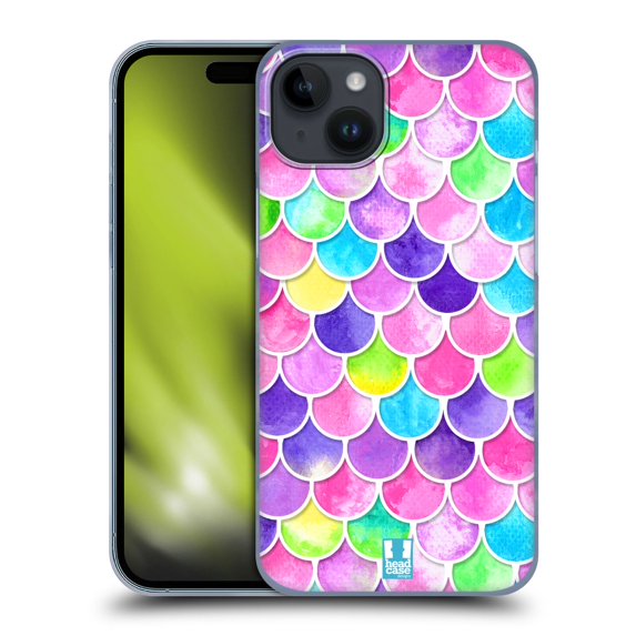 Head Case Designs Mermaid Scales Watercolour Hard Back Case Compatible with Apple iPhone 15 Plus