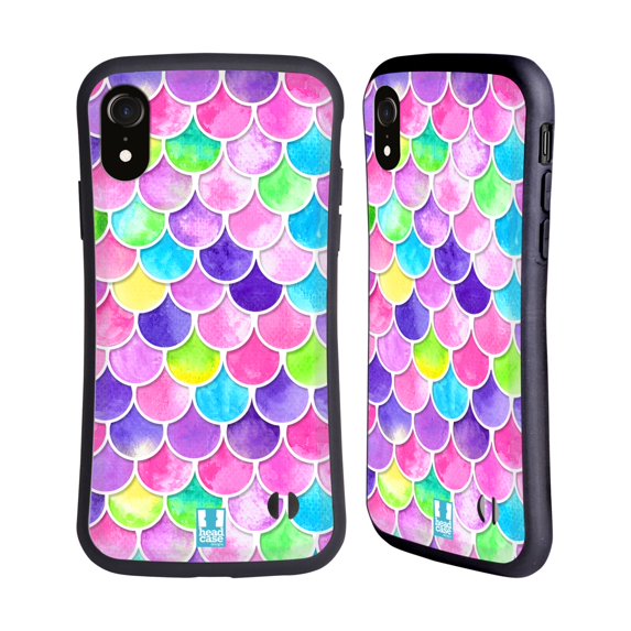 Head Case Designs Mermaid Scales Watercolour Hybrid Case Compatible with Apple iPhone XR
