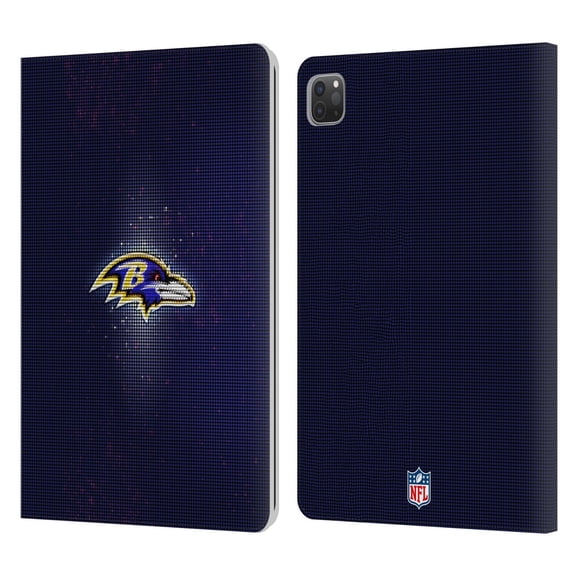 Head Case Designs NFL Baltimore Ravens Artwork LED Leather Book Wallet Case Cover For Apple iPad Pro 11 2020 / 2021 / 2022