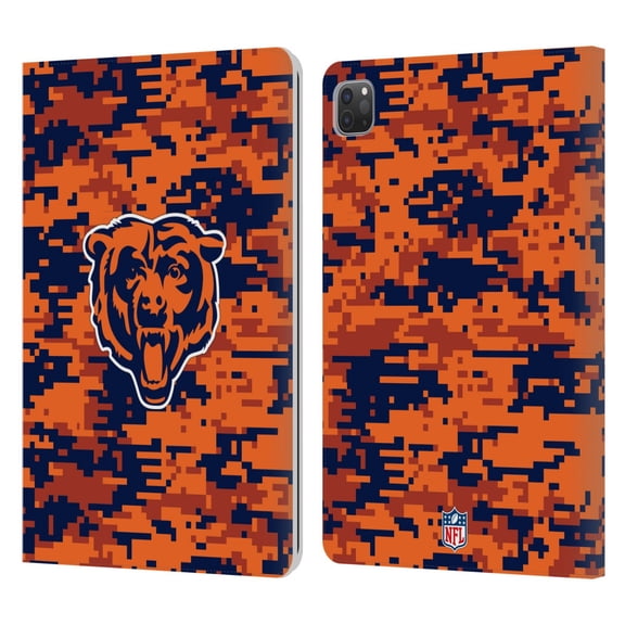 Head Case Designs NFL Chicago Bears Graphics Digital Camouflage Leather Book Wallet Case Cover For Apple iPad Pro 11 2020 / 2021 / 2022