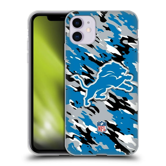 Head Case Designs NFL Detroit Lions Logo Camou Soft Gel Case for Apple iPhone 11