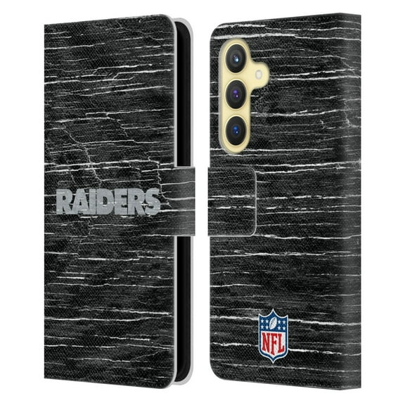 Head Case Designs NFL Las Vegas Raiders Logo Distressed Look Leather Book Wallet Case Cover For Samsung Galaxy S24 5G
