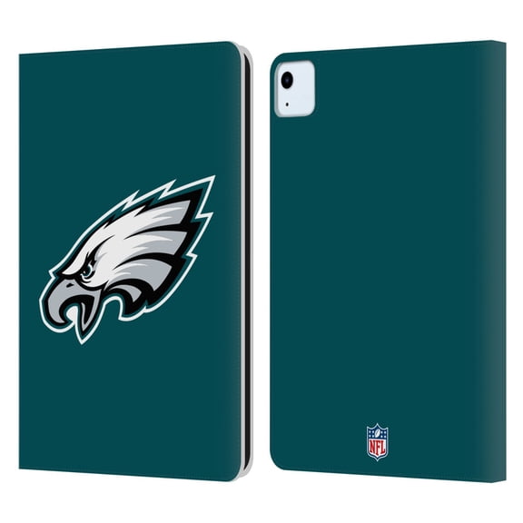 Head Case Designs NFL Philadelphia Eagles Logo Plain Leather Book Wallet Case Cover For Apple iPad Air 11 2020/2022/2024/2025