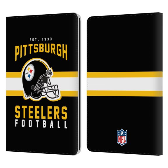 Head Case Designs NFL Pittsburgh Steelers Graphics Helmet Typography Leather Book Wallet Case Cover For Amazon Kindle Paperwhite 1 / 2 / 3