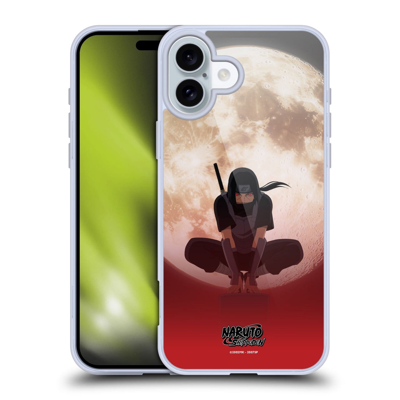 Head Case Designs Naruto Shippuden Character Art Itachi Uchiha Moon Soft Gel Case for Apple iPhone 16 Plus