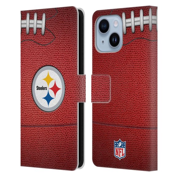 Head Case Designs NFL Pittsburgh Steelers Graphics Football Leather Book Wallet Case Cover For Apple iPhone 14 Plus