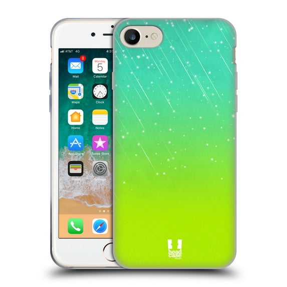 Head Case Designs Neon Rain Ombre Aqua Green Soft Gel Case Compatible with Apple iPhone 7 / 8 / SE 2020 & 2022