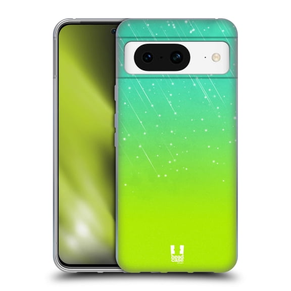 Head Case Designs Neon Rain Ombre Aqua Green Soft Gel Case Compatible with Google Pixel 8