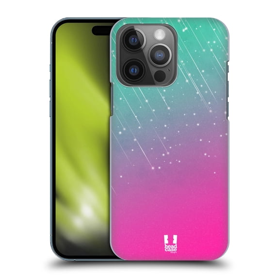Head Case Designs Neon Rain Ombre Aqua Pink Hard Back Case Compatible with Apple iPhone 14 Pro