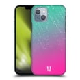 thumbnail image 1 of Head Case Designs Neon Rain Ombre Aqua Pink Hard Back Case Compatible with Apple iPhone 14, 1 of 7