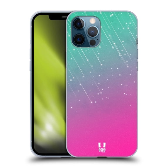 Head Case Designs Neon Rain Ombre Aqua Pink Soft Gel Case Compatible with Apple iPhone 12 Pro Max